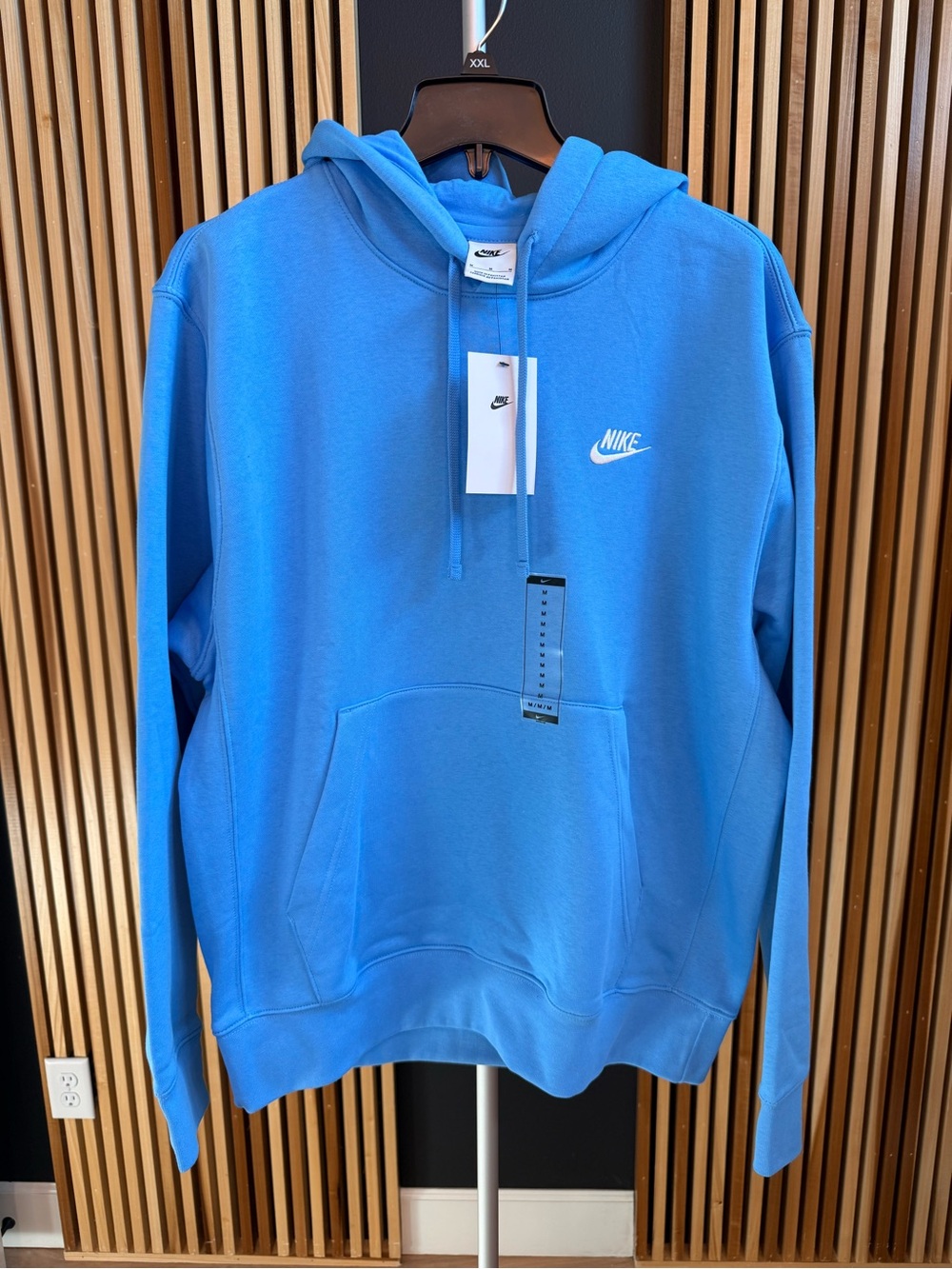 Nike Men's Sportswear Fleece Blue Pullover Hoodie - Classic Swoosh
